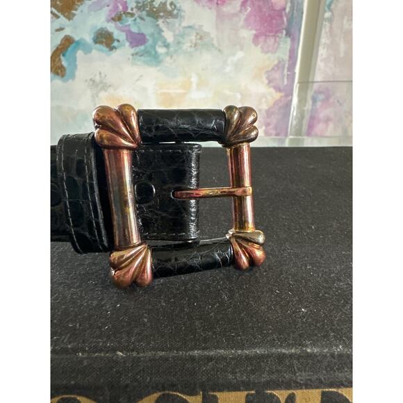 Vintage Barry Kieseltein - Cord Alligator belt Sterling Gold unisex 1986 main image 6